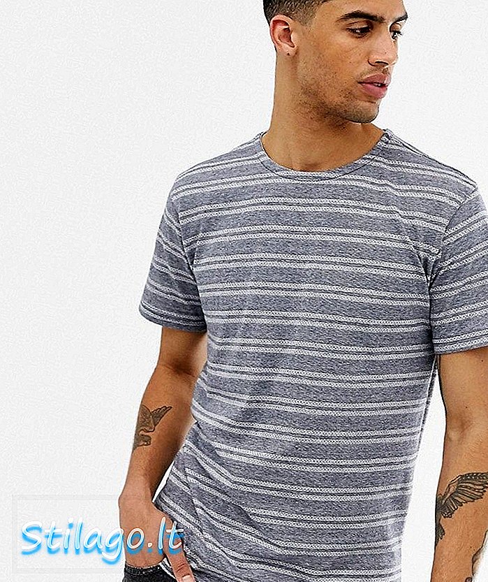 Ciets T-krekls ar Geo Stripe-Navy