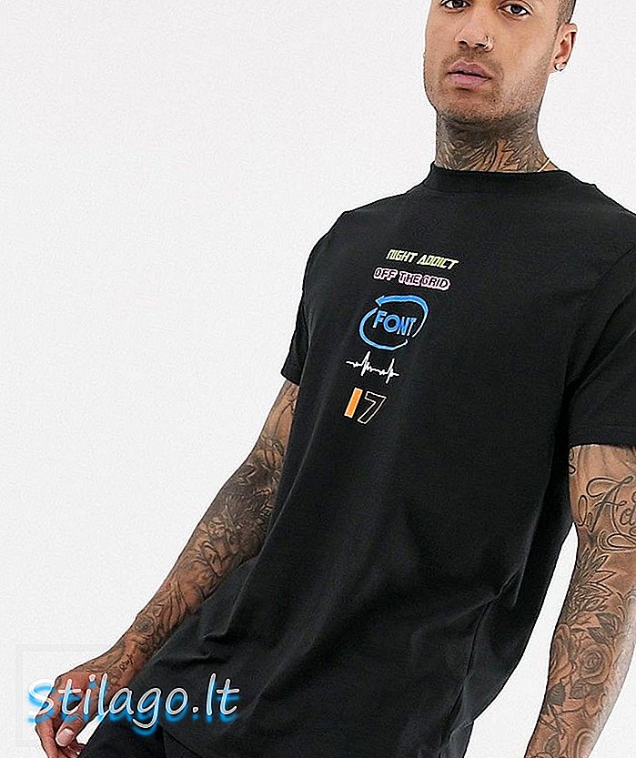 Night Addict dakota print t-shirt oversized-Preto