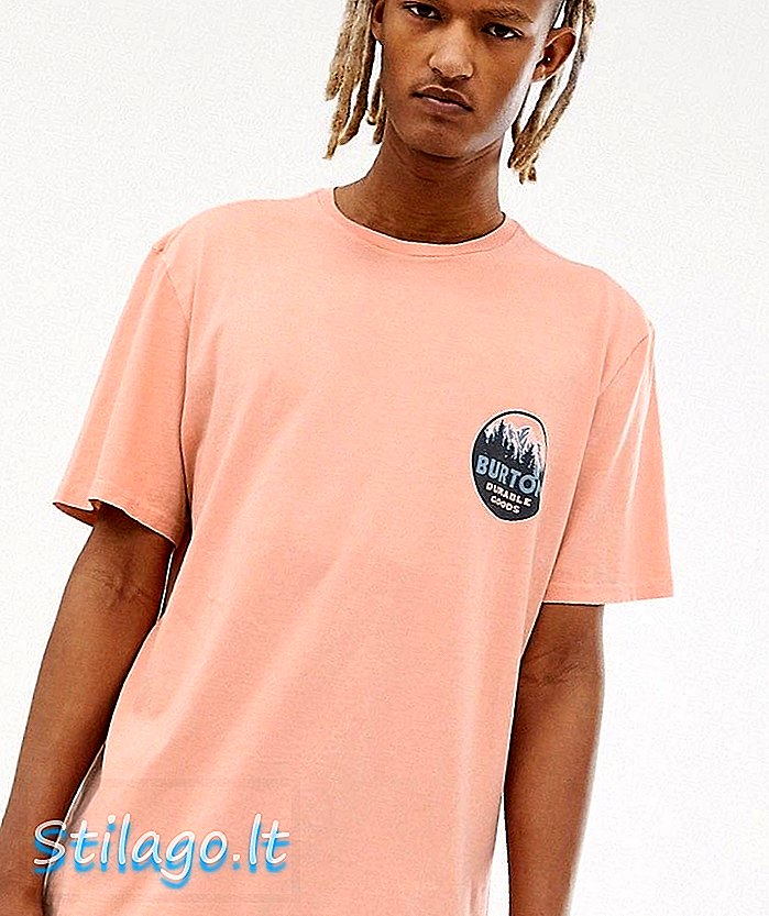 बर्टन स्नोबोर्ड्स गुलाबी रंगात टप्रूट टी-शर्ट