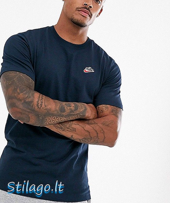 Μπλουζάκι Nike με λογότυπο αντίθεσης στο ναυτικό