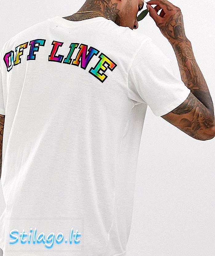 Nacht Addict Offline Backprint T-Shirt-Beige