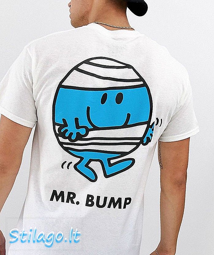 Mr. Men Mr. Bump geri baskı t-shirt-Beyaz