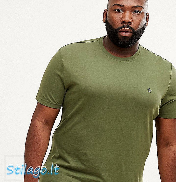 اصل پینگوئن بڑا اور لمبا عملہ ٹی شرٹ سبز رنگ کا لوگو