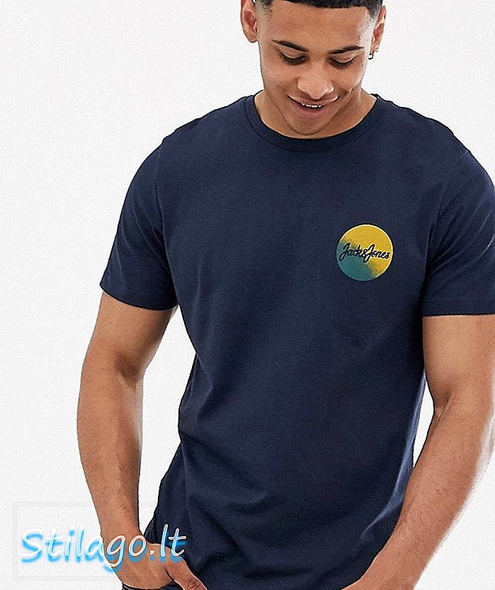 „Jack & Jones Originals“ logotipo marškinėliai-mėlyni