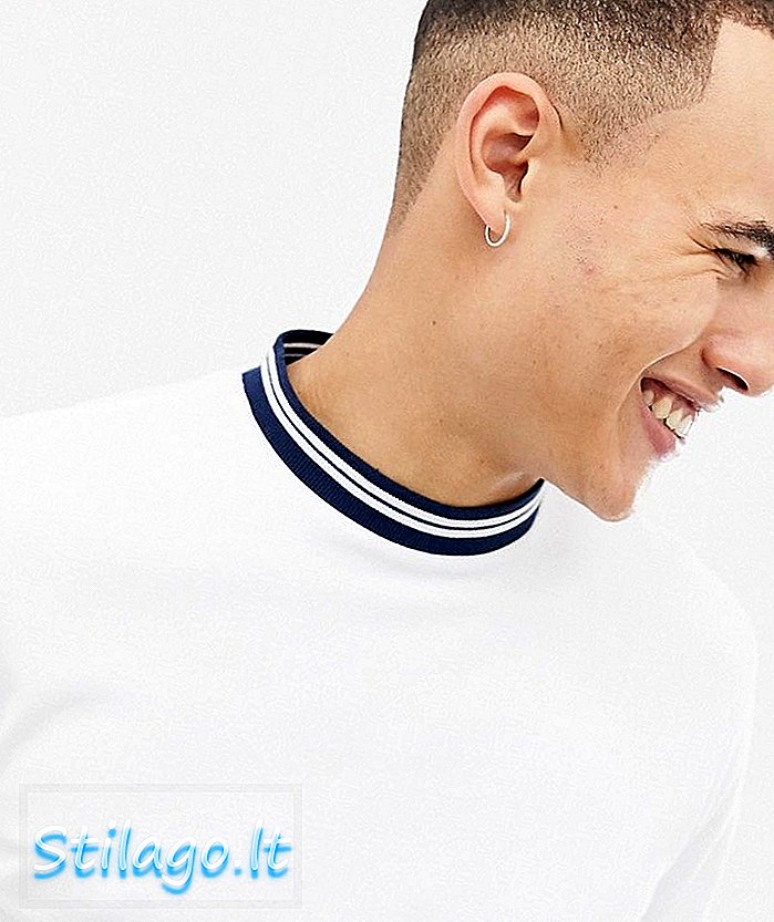 Tikai & Sons gredzenveida t-krekls ar diviem galiem baltā krāsā
