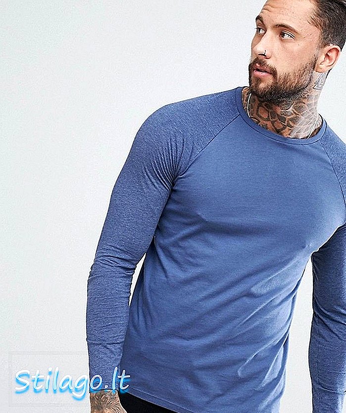 ASOS DESIGN langermet kontrast raglan t-skjorte-Multi