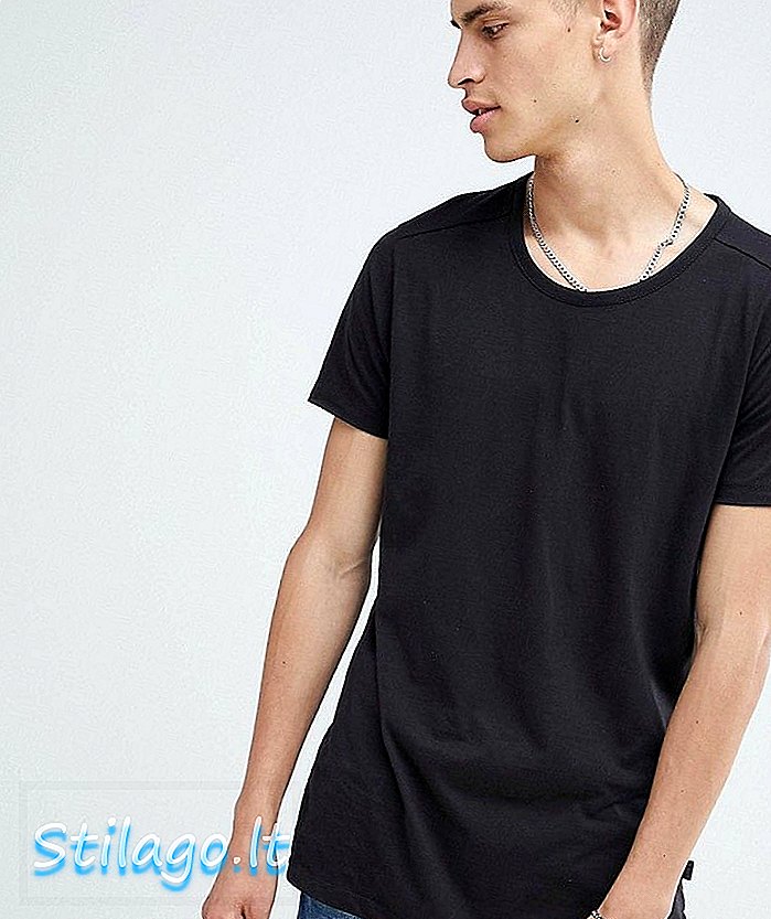 Lee T-Shirt mit abgestuftem Saum schwarz