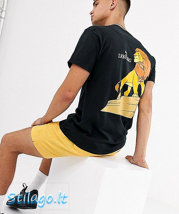 T-shirt cetak belakang Disney The Lion King-Black