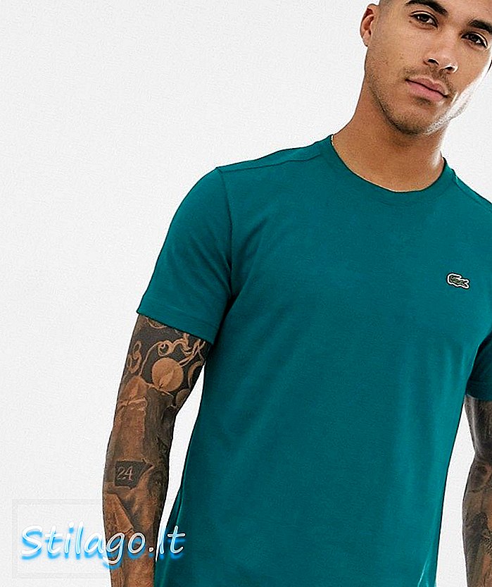 लैकोस्टे लोगो टी-शर्ट हरे रंग में