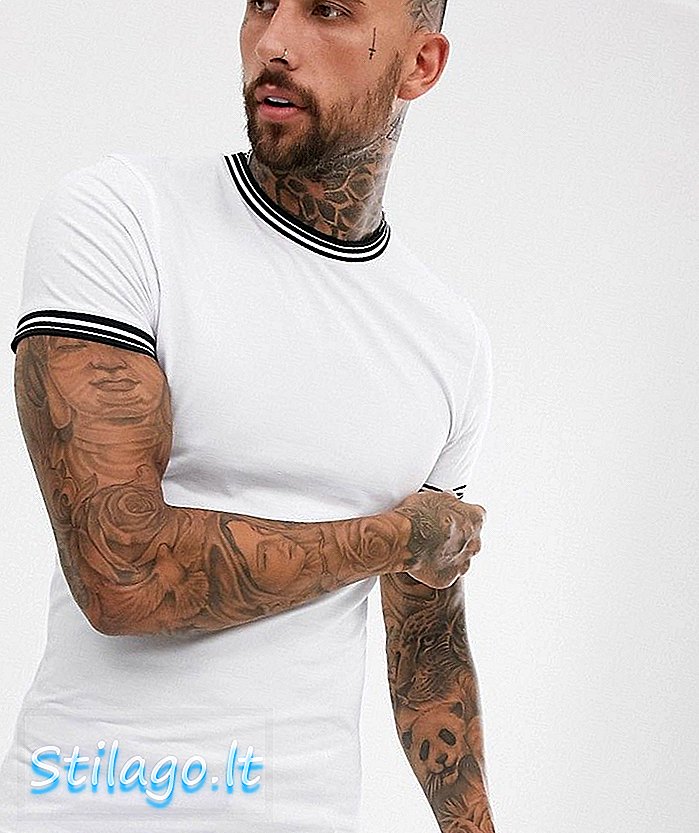 ASOS DESIGN skinny t-shirt med stretch og vipning i hvidt