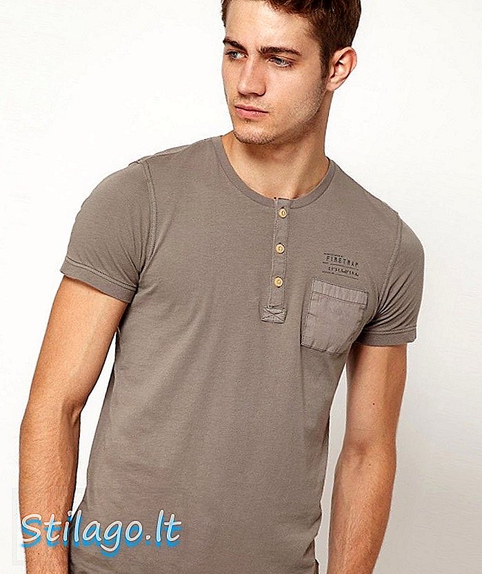 Firetrap เสื้อยืดคอปก Grandad Wanderer- สีเทา