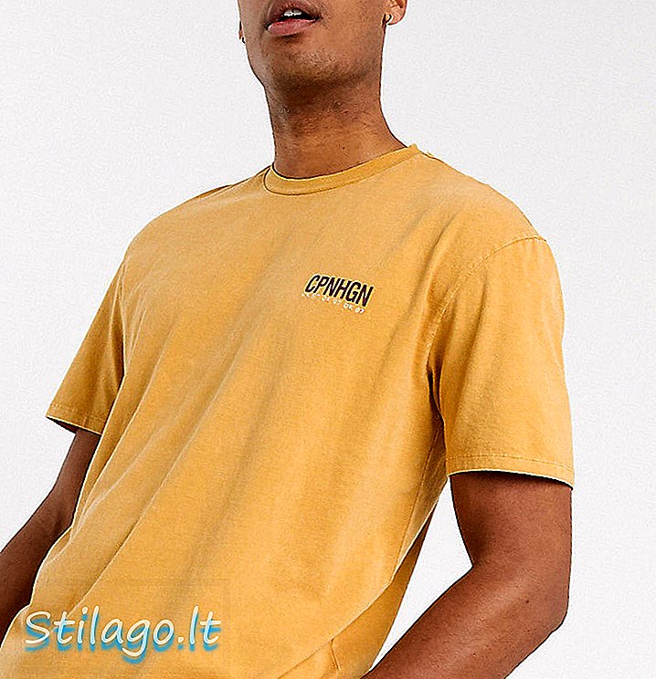 Camiseta Topman Big & Tall de grandes dimensões Copenhagn em amarelo mostarda