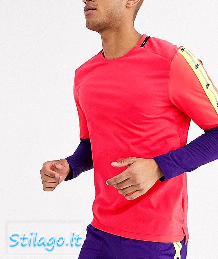 Pachetul Nike Running Run Wild cu mâneci lungi în roz