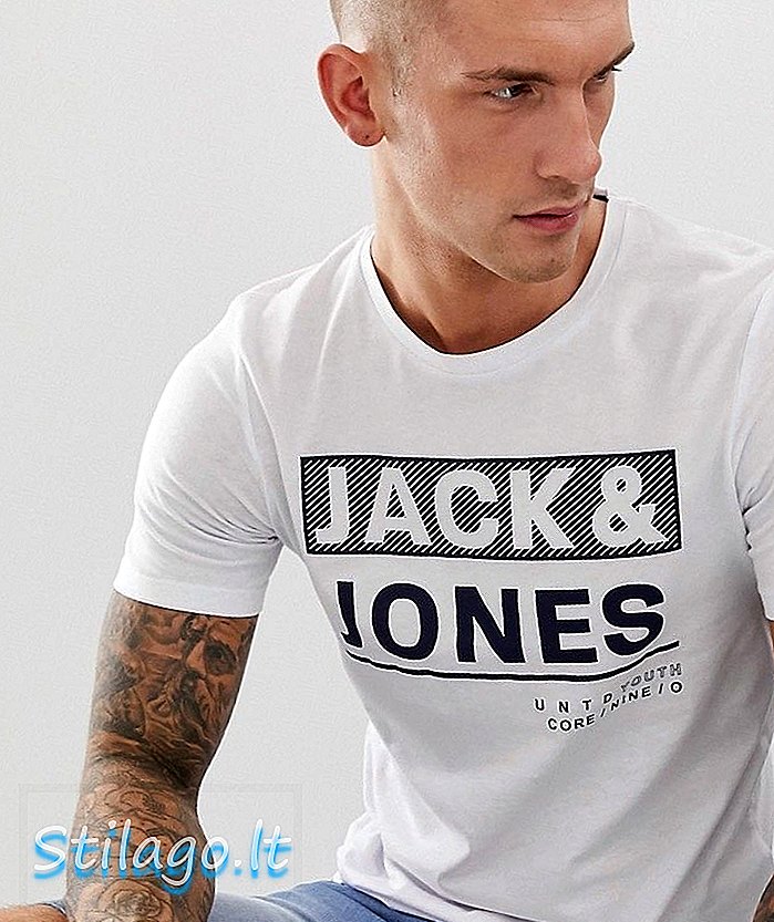 Jack and Jones Core camiseta con logo-Blanco