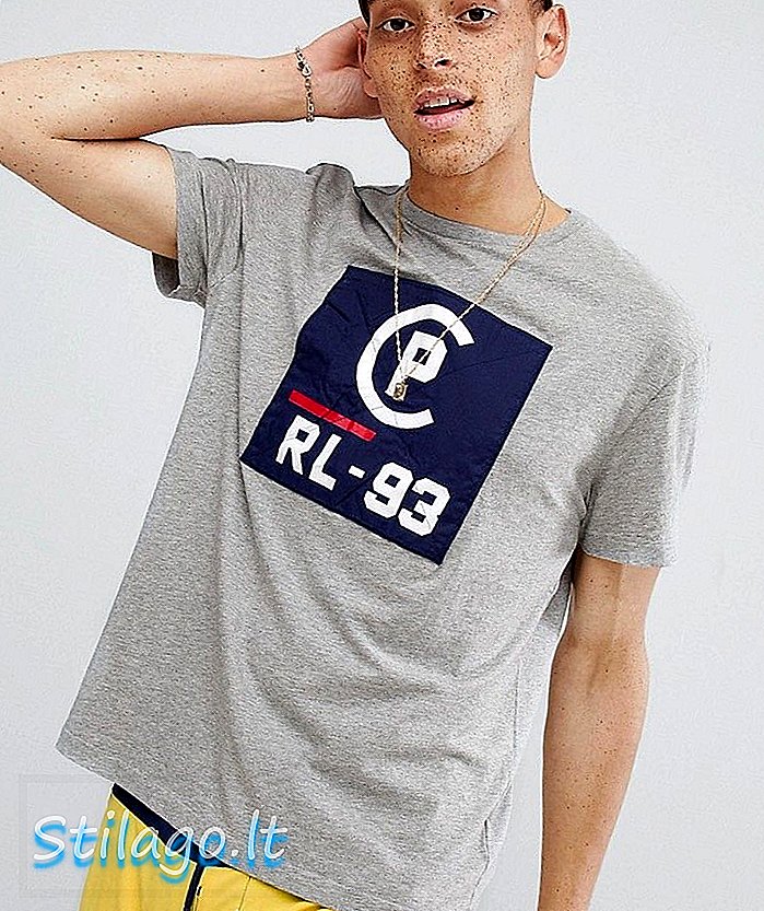 Polo Ralph Lauren CP-93 kapsulas drukas T-krekls pelēkā krāsā