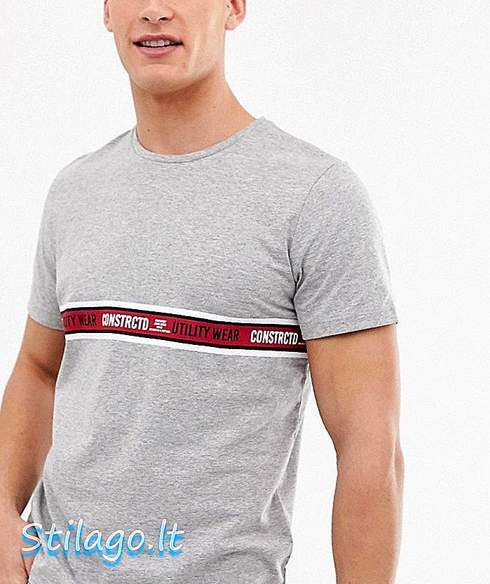 Тениска Jack & Jones Core с детайл от лентата-сив