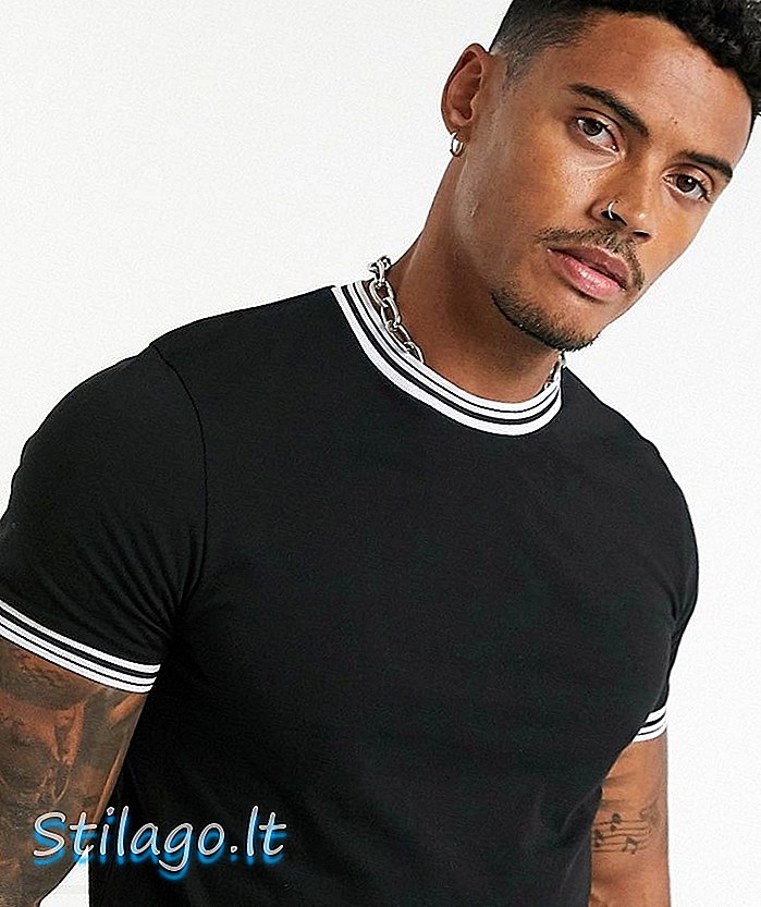 ASOS DESIGN t-skjorte med tipping i svart