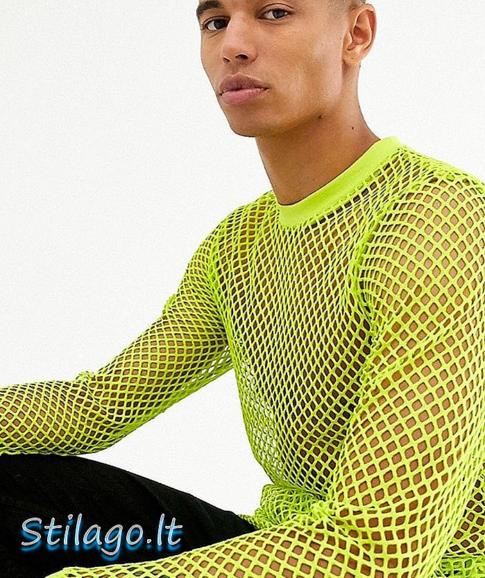 ASOS DESIGN pitkähihaiset t-paidat neonverkosta vihreä