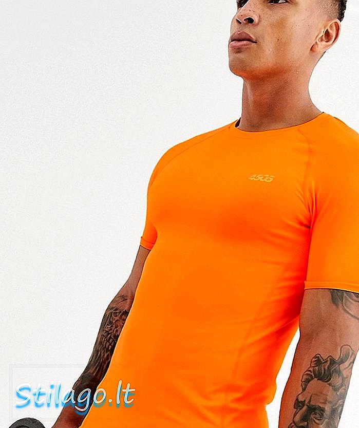 T-shirt προπόνησης μυών ASOS 4505 με γρήγορο στεγνό σε πορτοκαλί νέον