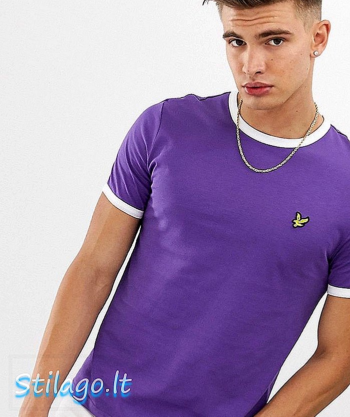 Tričko s logem vyzvánění Lyle & Scott ve fialové barvě