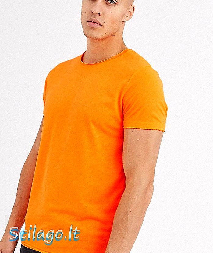 Смела Soul неонова сурова ръба тениска-оранжева