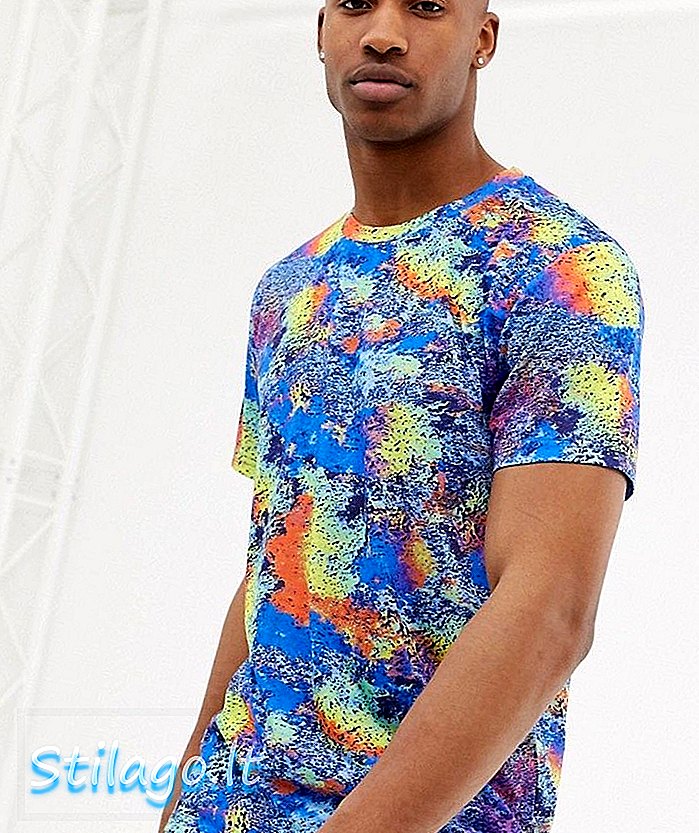 T-shirt Urban Threads in stampa neon moon-Multi