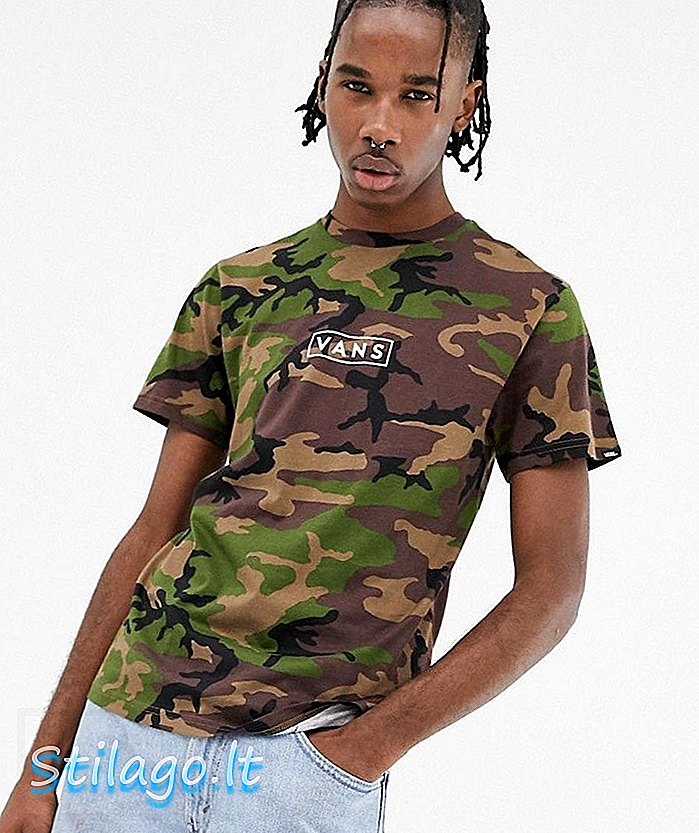 Vans camo-t-shirt med baktryck i grön VN0A3HREC9H1