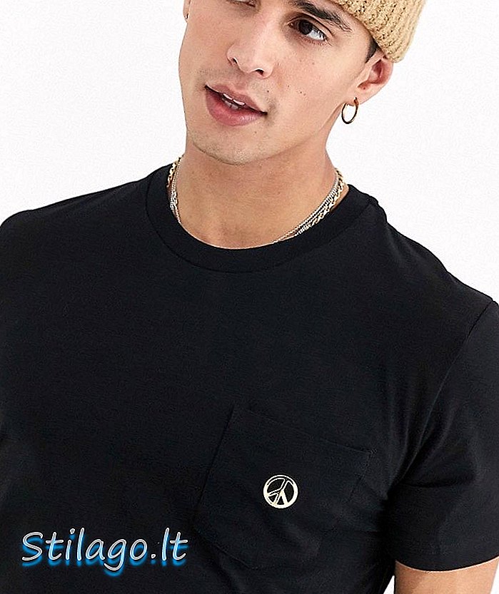 Mīlestības Moschino kabatas miera krekls-melns