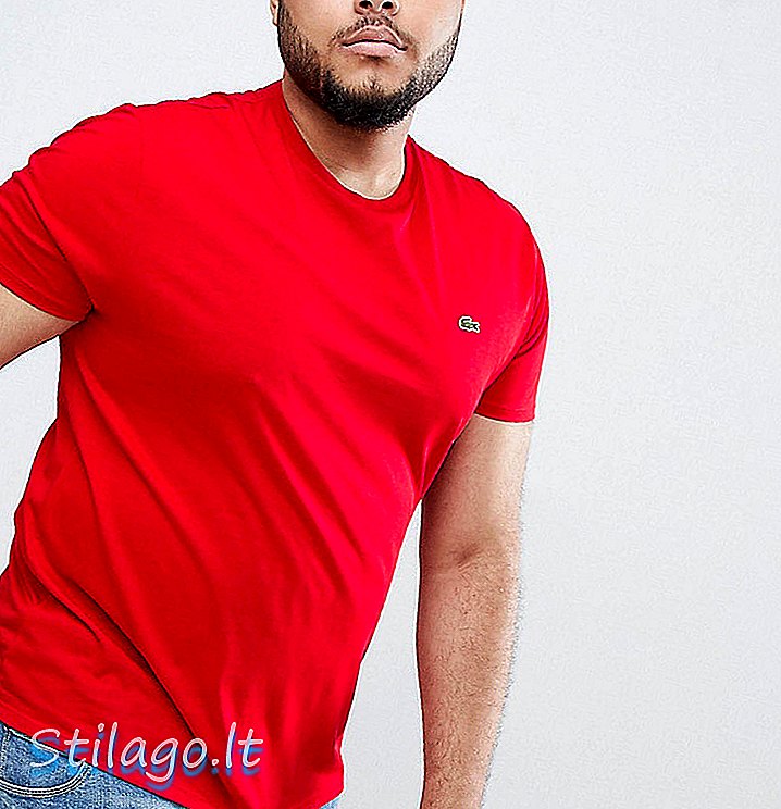 T-shirt Lacoste con logo grande coccodrillo in rosso