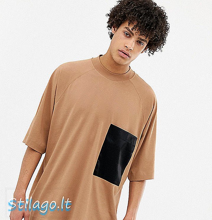 Noak overdimensjonert t-skjorte med lommebrun