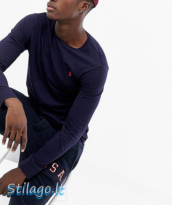 Bluză cu mânecă lungă Polo Ralph Lauren cu logo-ul icon în bleumarin