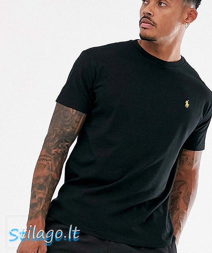 Polo Ralph Lauren Siyah & Altın Kapsül t-shirt oyuncu logosu siyah