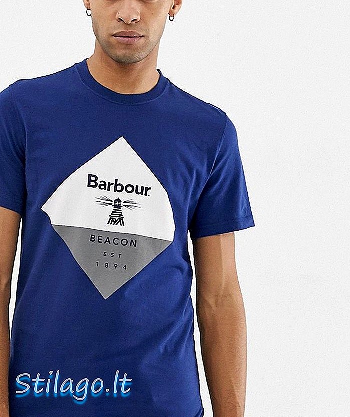 Футболка з принтом Barbour Beacon Diamond у темно-морському флоті