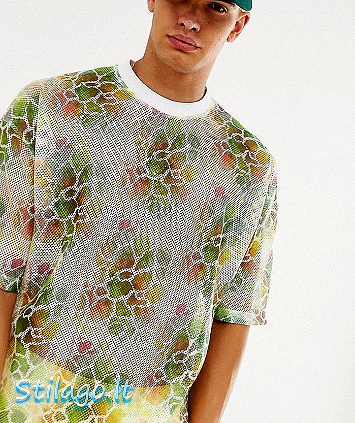 Camiseta ASOS DESIGN oversized em estampado animal mesh-Multi