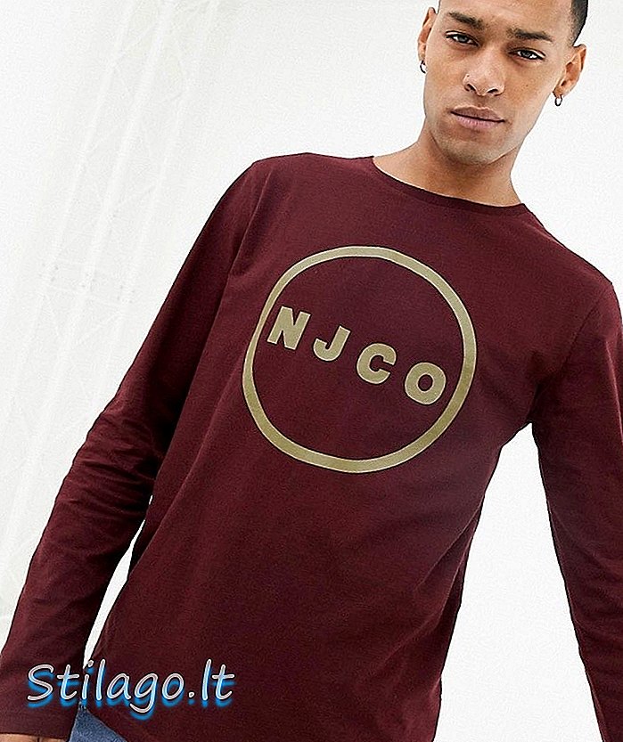 Тениска с лого с дълъг ръкав Nudie Jeans Co Orvar в сливово-лилаво
