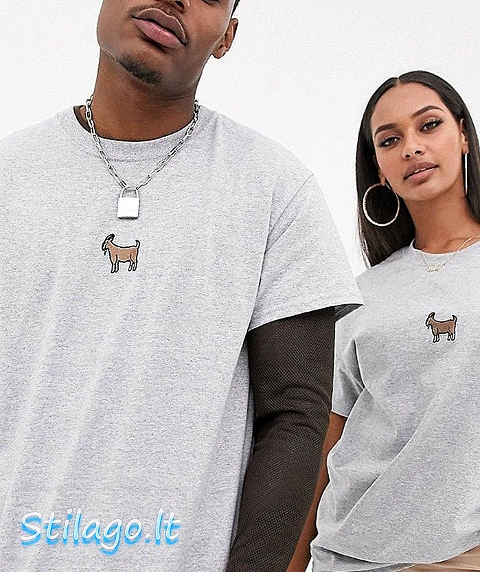 Nova unicex kozmetička ljubavna košulja vezena s grafičkom majicom-siva