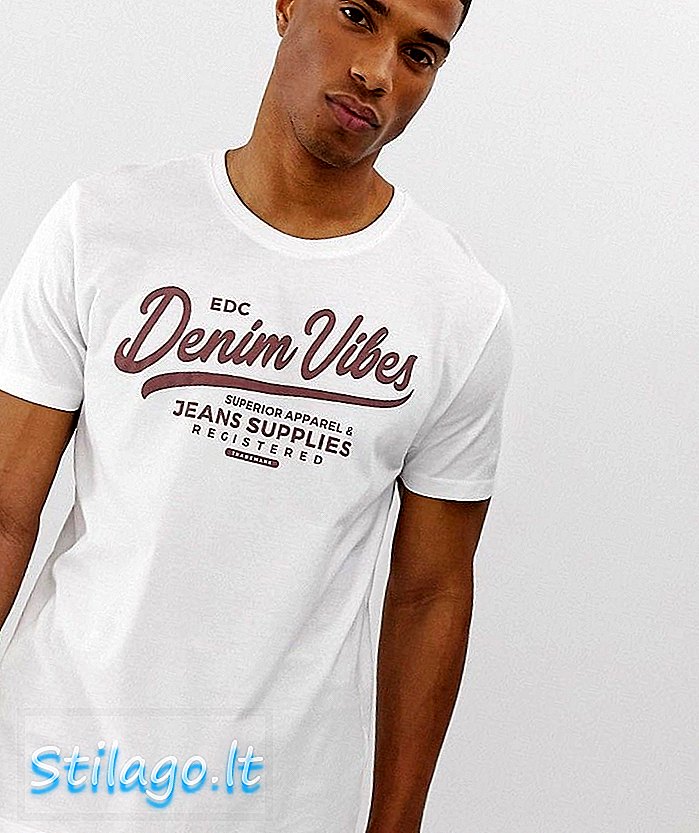 डेनिम वाइब्स-व्हाइट के साथ एस्प्रिट टी-शर्ट