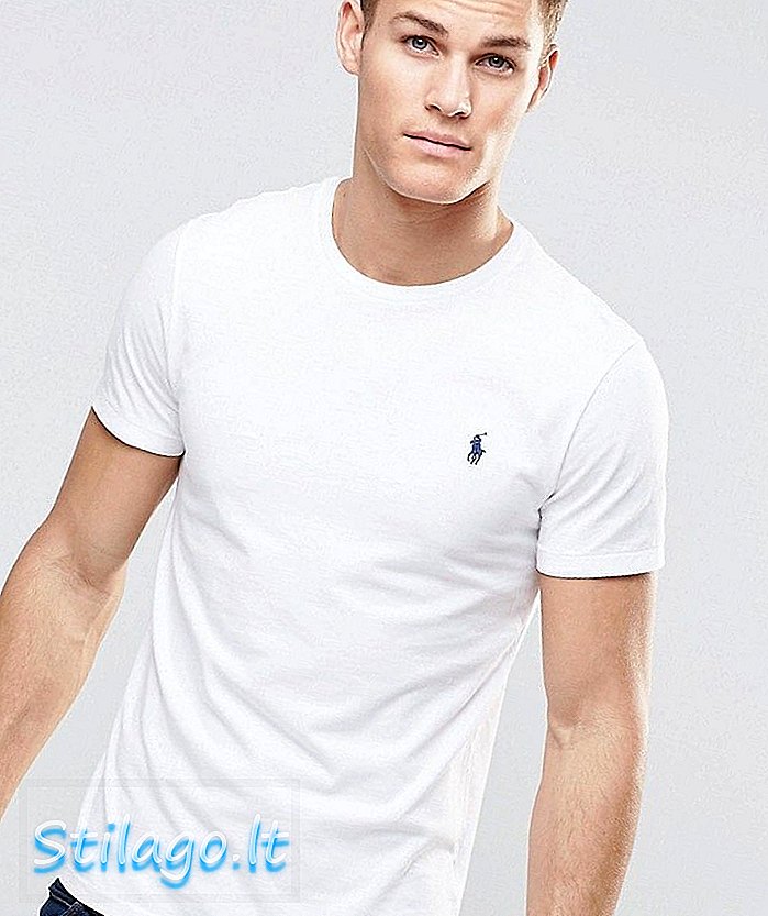 T-shirt Polo Ralph Lauren dengan leher awak berwarna putih