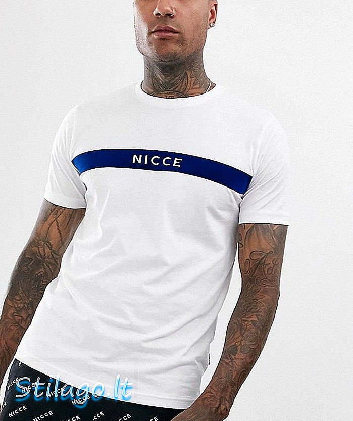 Nicce t-paita, rintapaneelin logolla valkoinen