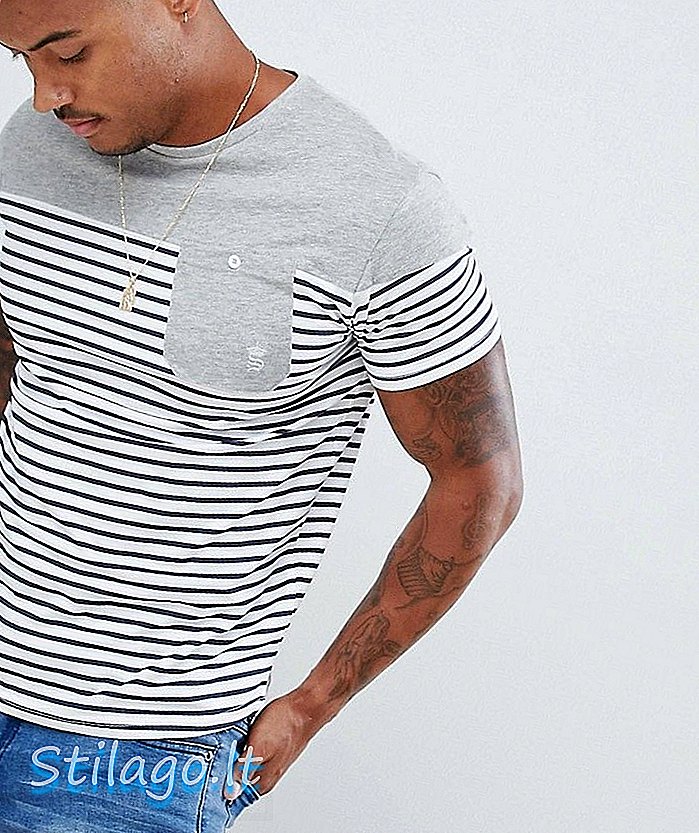 Soul Star Stripe Pocket camiseta-gris