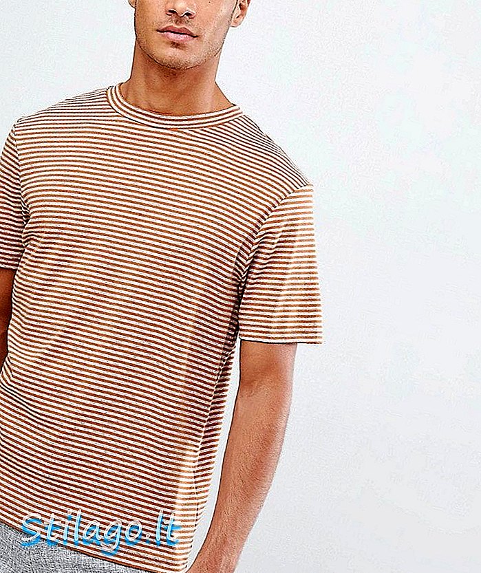 Seçilmiş Homme Çizgili T-Shirt-Turuncu