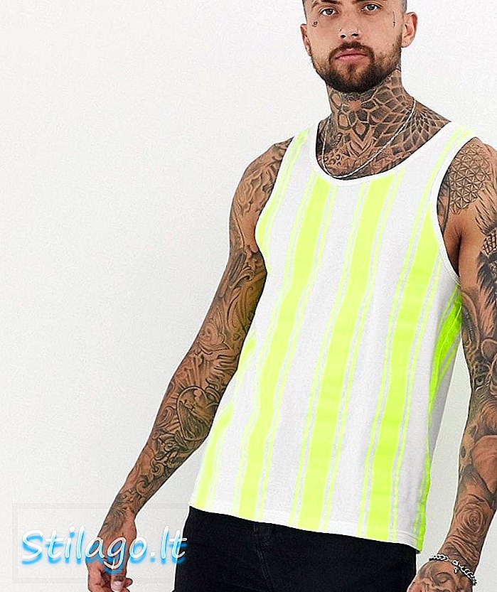 Lain Pengaruh neon stripe vest-Kuning