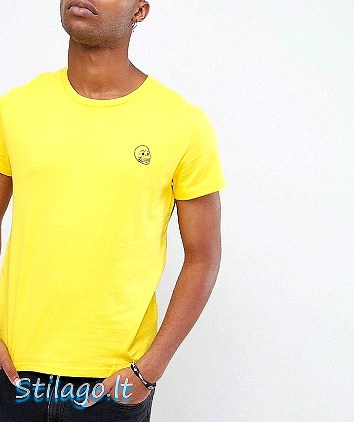 Lēts pirmdienas maza logo T-krekls dzeltens