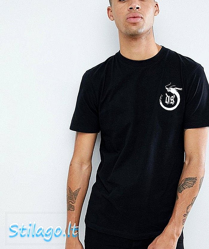 D-Struct grafiniai marškinėliai su marškinėliais - juodi