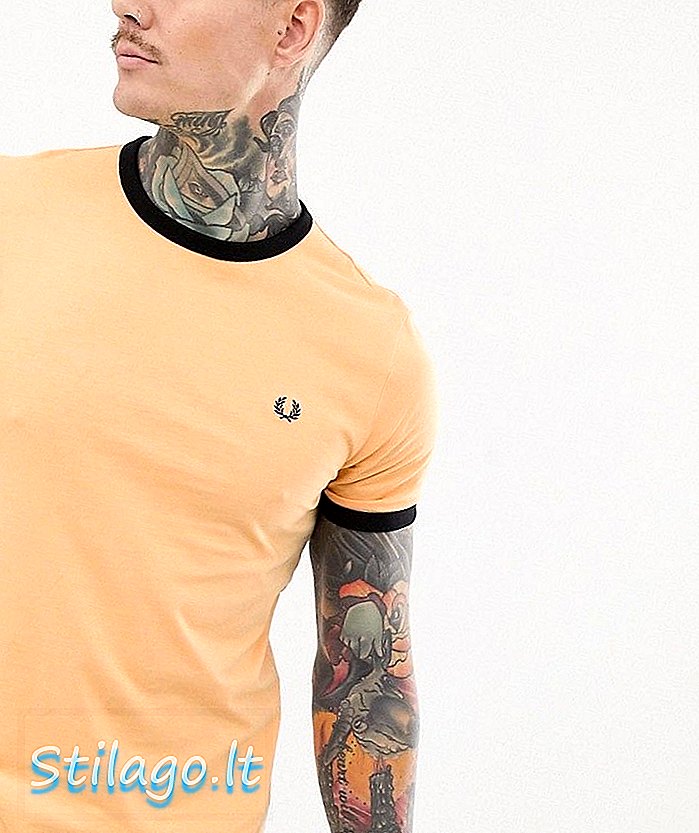 Camiseta Fred Perry com estampa laranja