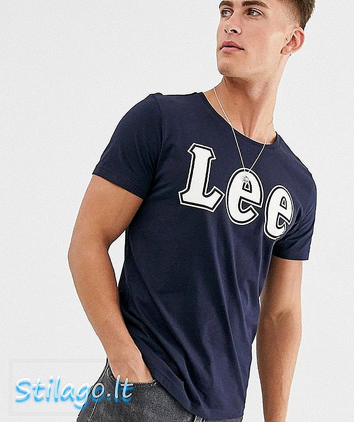 Темно-синяя футболка с логотипом Lee