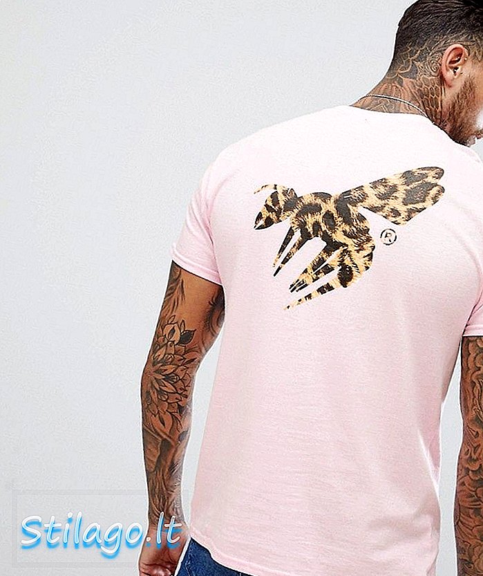 런던 레오파드 말벌 백 프린트 티셔츠 핑크