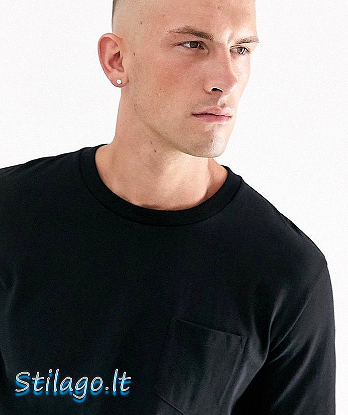 ब्लैक में टॉपमैन लंबी आस्तीन वाली टी-शर्ट