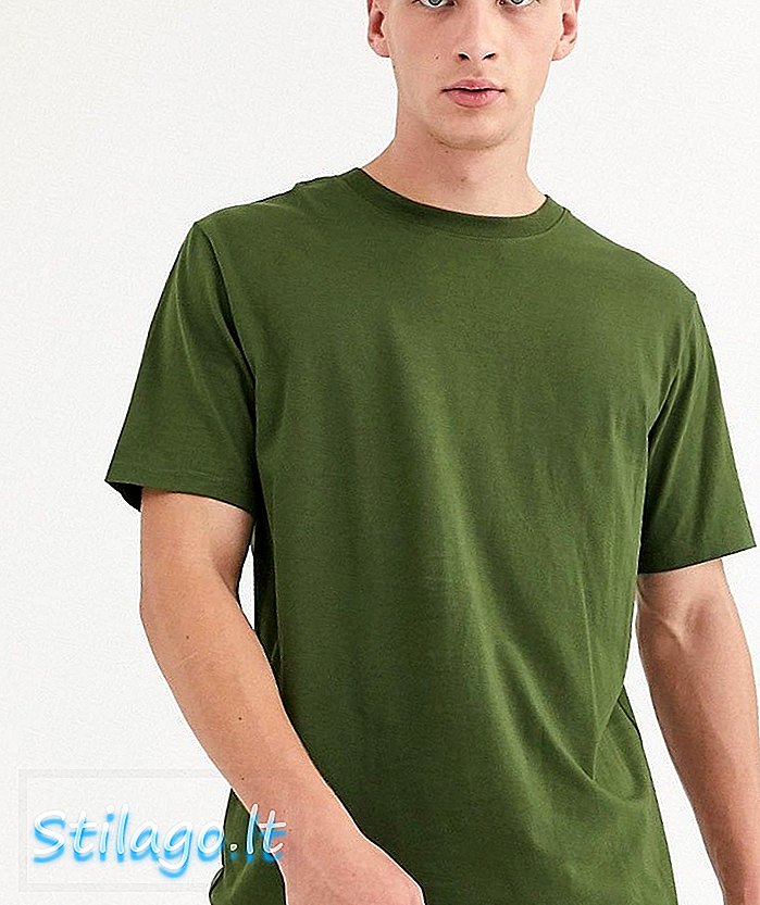 T-shirt santai pada hari minggu di khaki-Green