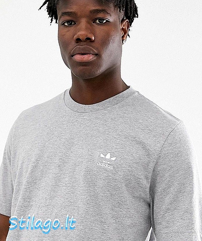 adidas Originals essentials lille logo t-shirt i grå